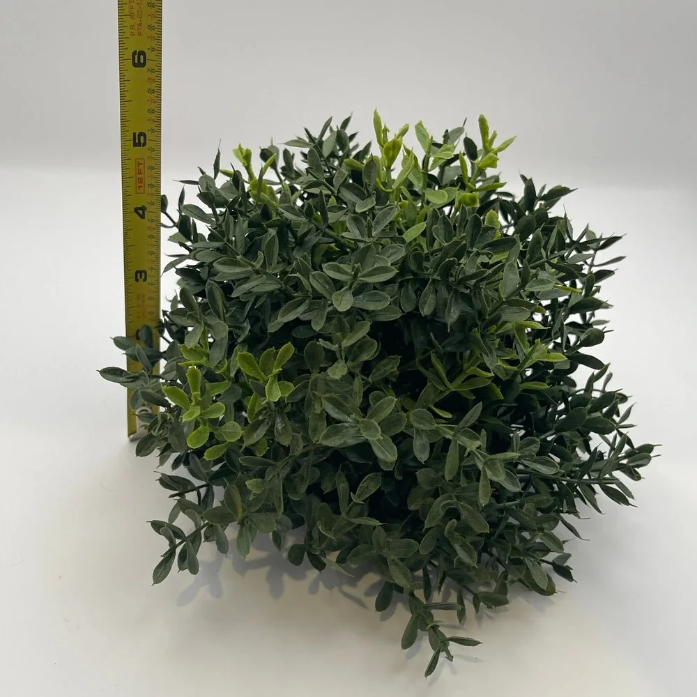 New England Boxwood Artificial Half Sphere Green Faux Topiary Plant Large 6in